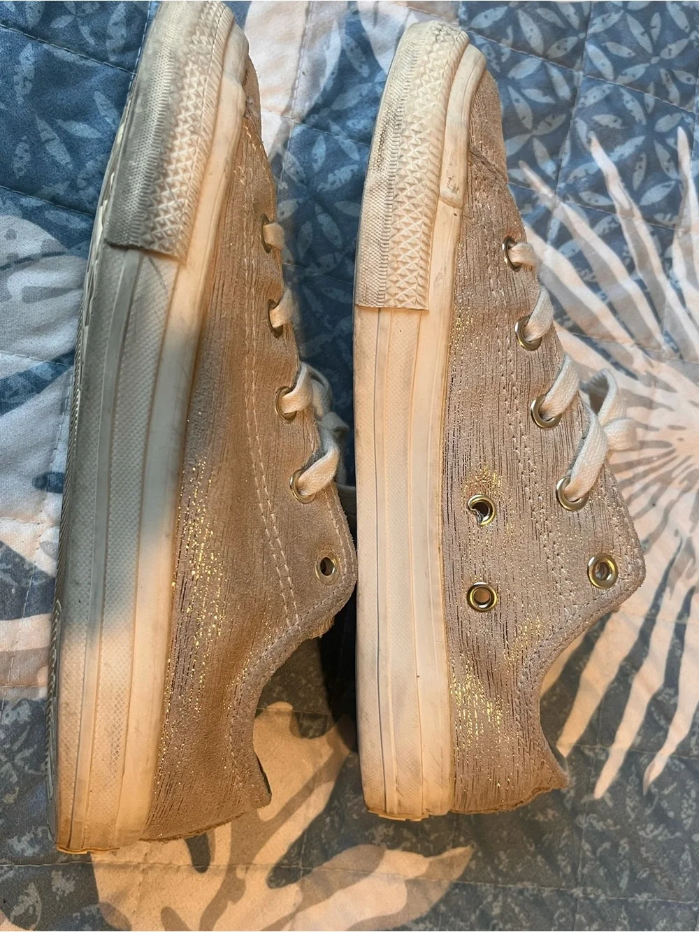 Converse Chuck Taylor All Star Low Top Metallic Gold Sneakers Sz 3